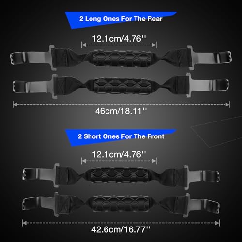 Misakomo 4PCS Grab Handles with Metal Hooks Compatible with 2018-2023 Jeep Wrangler JL & 2020-2023 Gladiator JT 4-Door, Front & Rear Roll Bar Grips, Hard Top, Replaces 82215523 82215524 by Misakomo - Image 3