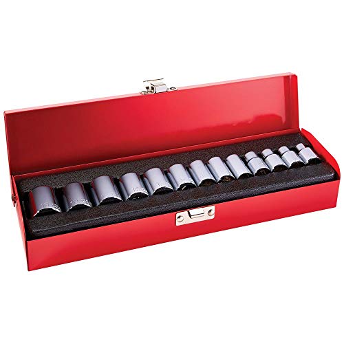 Klein Tools 65506 3/8-Inch Drive Socket Wrench Set With Metric Sizes On 6-Point Sockets, Case Included, 13-Piece #TOP2