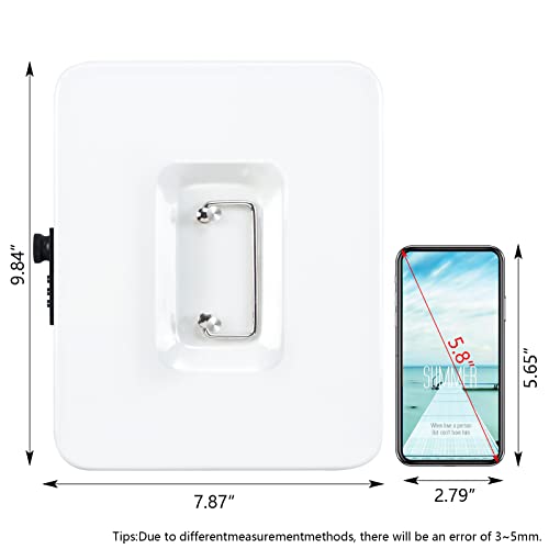Image of KYODOLED Large Cash Box with Combination Lock,Safe Metal Box for Money, Storage Lock Box with Money Tray,9.84 inchx 7.87 inchx 3.54 inch White Large