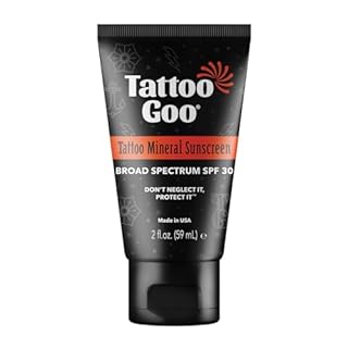 Tattoo Goo Zinc Oxide Mineral Sunscreen SPF 30 – Broad Spectrum UVA/UVB Protection, Tattoo Fade Shield, Non-Greasy, Fragrance-Free, 2 fl oz