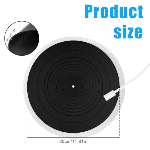 30cm Plattenteller Matte, Silikon Slipmat Plattenspieler Antistatisch Plattenspieler Pad für Alle LP Vinyl Schallplattenspieler Heim Vinyl Schallplattenmatten Ersatzzubehör