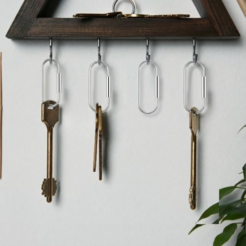 Image of WILLBOND Brass Carabiner Key Ring Locking Screw Carabiner Clips Round Key Rings Keychain Kit for Handbags Purse Bag Charm