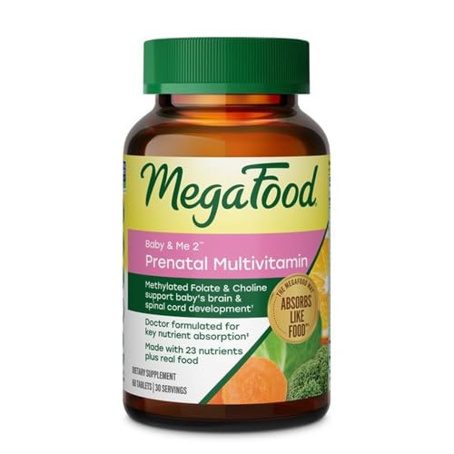 MegaFood Baby & Me 2 Prenatal Vitamins, Doctor Formulated, 60 Tablets - image 1