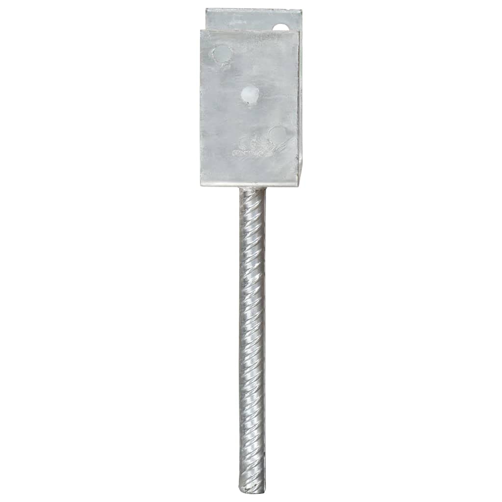 Postes de acero galvanizado 7 × 6 × 30 cm, 6 unidades plateadas, en forma de Y, con agujeros preperforados para postes de vallas, jardín, cenador, protección contra tormentas y fijación al aire