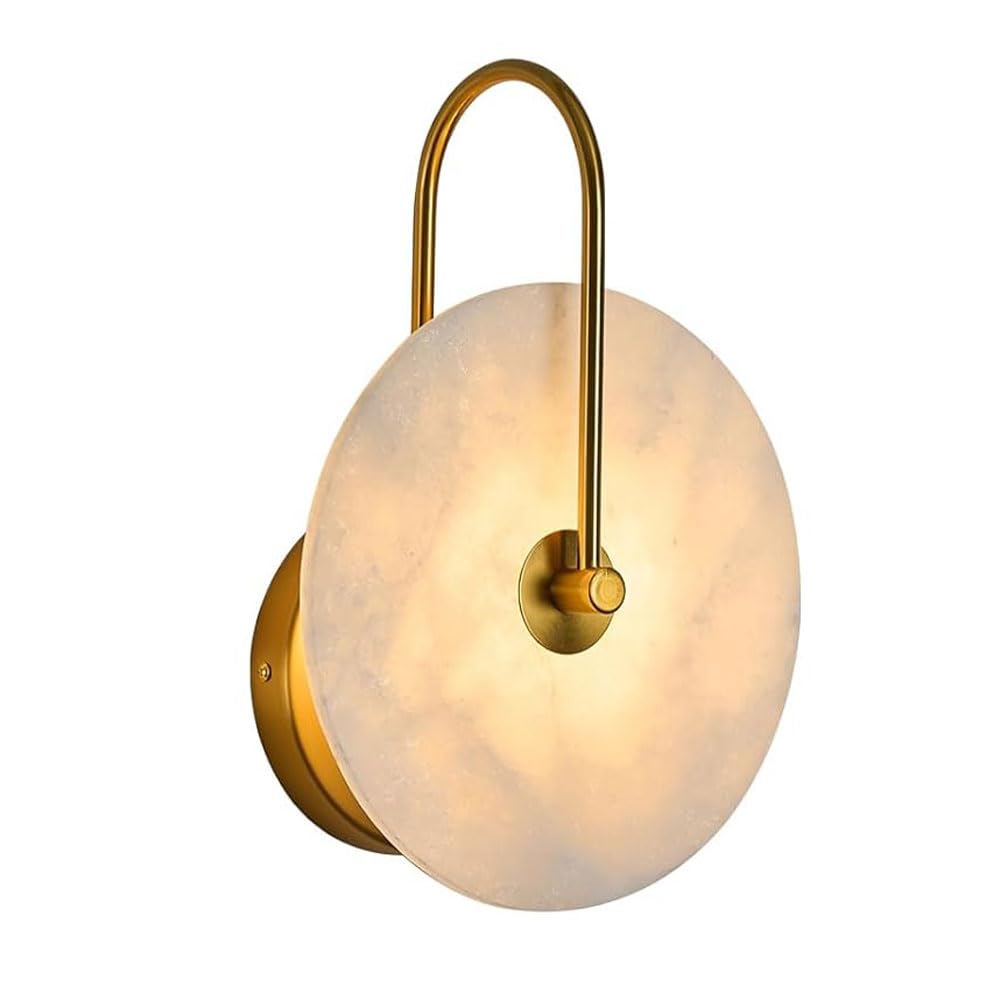 Ssbhdm Multicolor Medieval Modern Style Wall Light, Minimalist Alabaster Wall Sconce, Led Light Source Marble Wall Lamp, Restaurant Living Room Corridor Wall Mounted Lighting Fixtures
