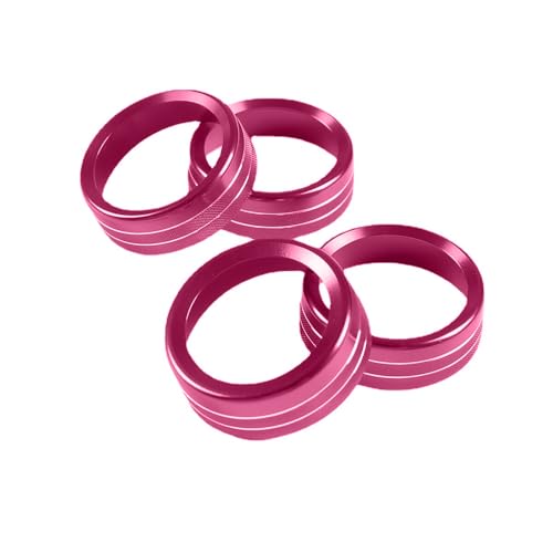 Image of Aluminum Alloy AC Knob Covers Kit for Toyota Tacoma 2016-2023 (4pcs Pink) - HVAC Control Button Covers, Metal Air Conditioner Dial Covers, Durable Interior Upgrade Accessories