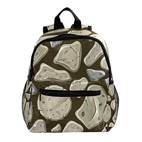 Sac à dos pour garçons et filles léger et robuste imprimé mur en pierre gris 30cm