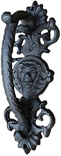 THYMOL Door Hardware Gate Handles One Heavy Duty Vintage Black Solid Cast Iron Sliding Barn Door Pull Handle Handrail Grab Bar -Industrial Rustic Design Retro Door Handle