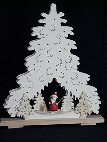 Chandelier de Noël en Bois Sculpté Grand Arc Lumineux Métallifères