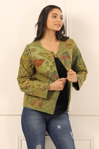 Image of SAY Women's Cotton Regular Fit Quilted Jacket For Winter Wear