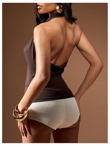 MakeMeChic Women's Sexy Halter Going Out Tops Open Back Sleeveless Tank Top2