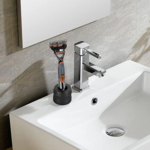 Linkidea 2 Stück Rasierständer aus Aluminiumlegierung, Öffnungsdurchmesser 22 mm, Herren-Rasierständer für Badezimmer-Arbeitsplatten, kompatibel mit Fusion 5 Power, ProGlide Shield Power (grau)