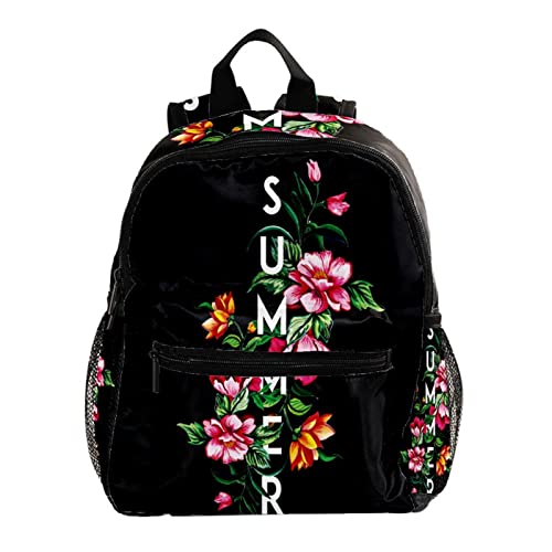 Sac à dos enfants floral noir 30,5 cm mini sac de voyage maternelle garçons filles