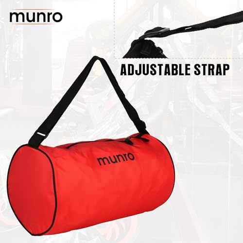Image of MUNRO FIT PRO Lightweight Bag (RED) Gym, Unisex, Shoulder Bags for Men and Women, Fitness, Sports, Travel,Sports Kit,Duffle, Adventure Bag.