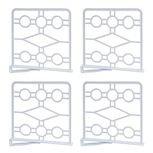 4 Pièces Cloison de Séparation pour Armoire, Séparateur Placard en PP, Diviseurs D'étagères Placard, Cloison avec Clip, pour Chambre, Salle de Bain, Cuisine et Bureau (Blanc) (Blanc)