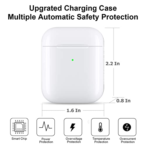 Airpods Charging Case Compatible For Airpods 1&2, Rantuns Wireless Charger Replacement Case For Air Pod, 450Mah Battery With Bluetooth Pairing Sync Button, No Earbuds Include, White #TOP5