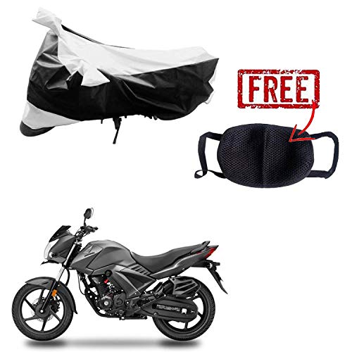 Image of Kandid Silver & Black Water Resistant Bike Cover for Honda Cb Unicorn 160