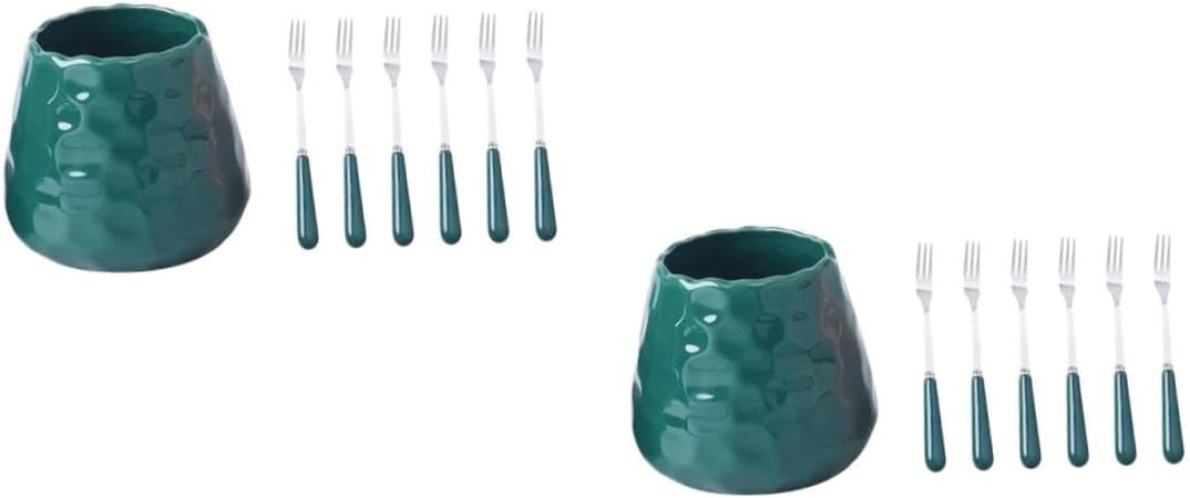 Cabilock 2sets Ceramic Forks Spoons Dinnerware for Charcuterie Fork Spoon Knife Kitchenware Storage Storage