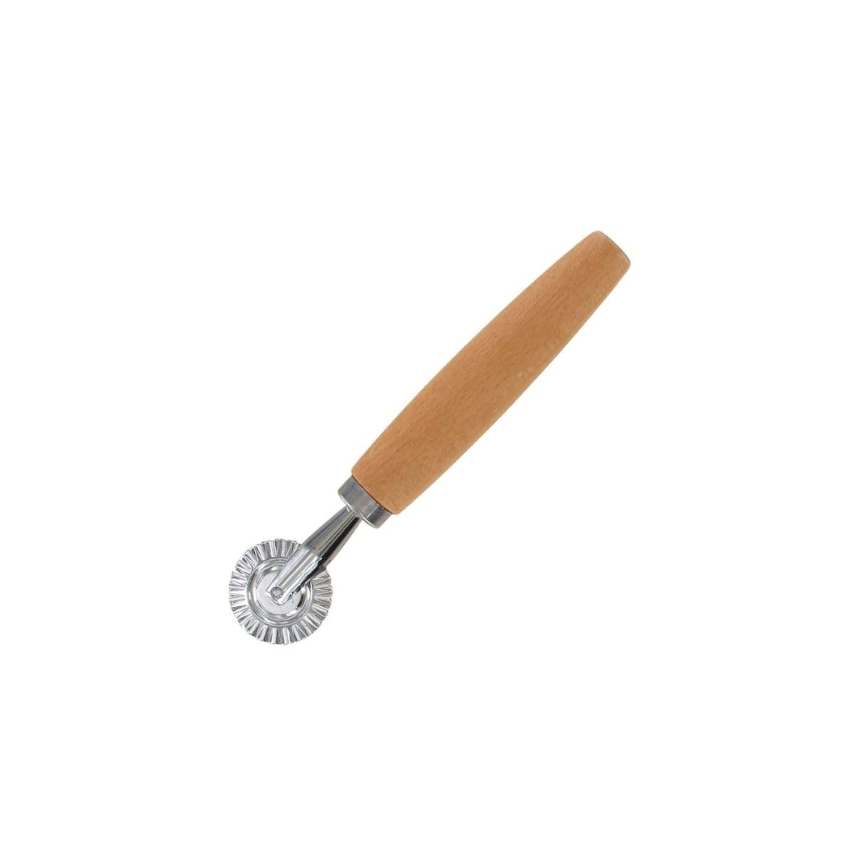Fackelmann 40918 Roulette à pâtisserie, roulette inox pour raviolis, Bois, Acier inoxydable, 15,5 cm