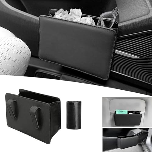 車 多機能ゴミ箱 収納ケース クラウンクロスオーバー AZSH35/TZSH35型 に適用 収納ボックス 引っ掛け式 折りたたみ可能 ドア収納 運転/助手席用 後部座席 PUレザー 防水 小物入れ カー用品 便利グッズ 取付簡単 20×6.5×14cm ゴ