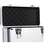 MAGNA RETAIL Vinyl LP Storage Box | 12" Record Case | Heavy Duty Lockable Aluminium Box | Vinyl Record Storage | Large Capacity Holds Upto 50 | DJ Metal Case (Silver) - Image 5