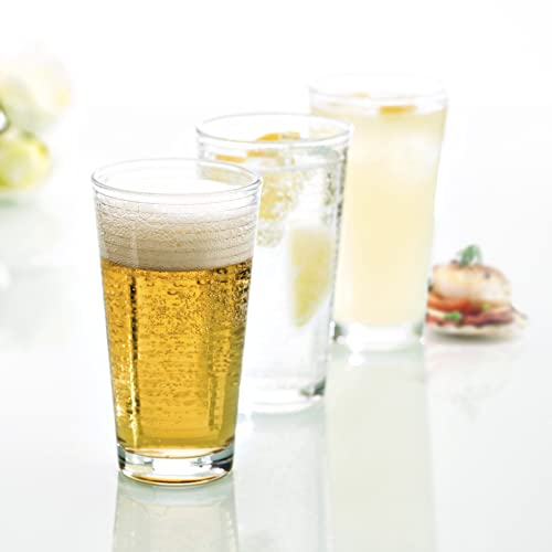 Fortessa Basics Arcade Everyday 12 Pack Set Glassware Kitchen And Barware Great For: Beer, Cocktails, Water, Juice, Iced Tea, Soft Drinks, Pint/Mixing Glass, 16 Ounce #TOP2