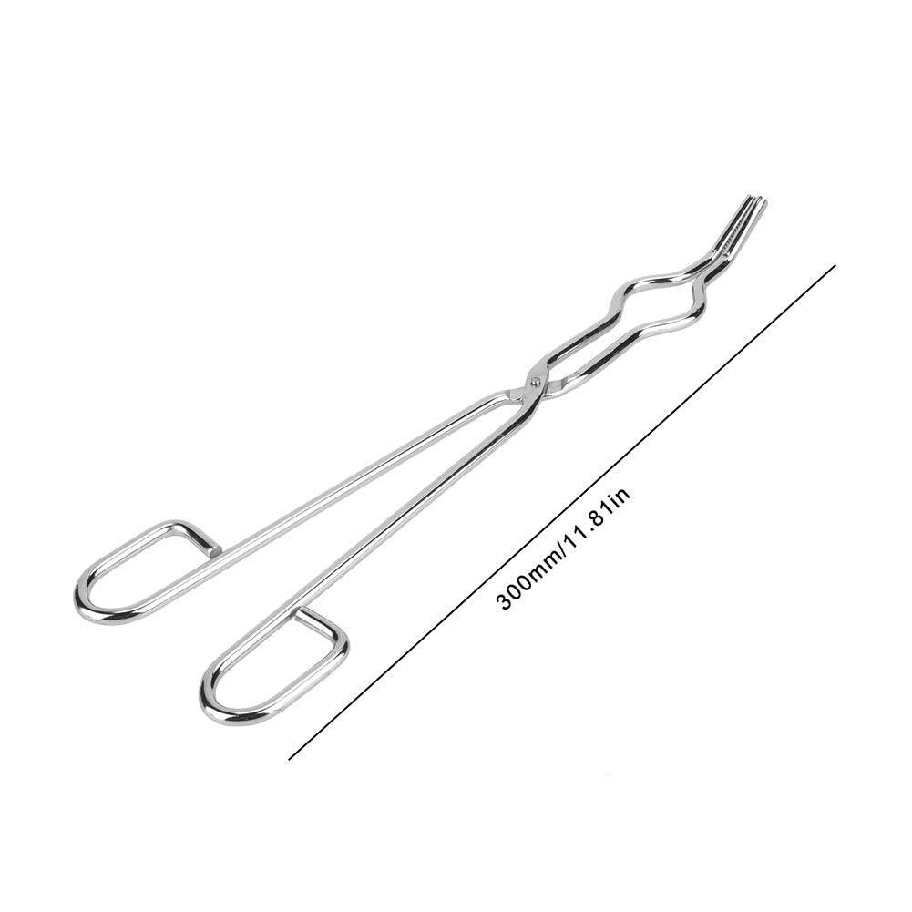 Pinza per crogiolo in acciaio inossidabile, 7 mm di spessore, rivettata, per forno fusorio oro, creazione gioielli & laboratorio (200 mm)(Length 350mm)