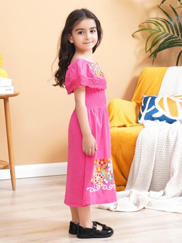 Image of Mexican Dress for Girls Traditional Vestidos Mexicanos Cinco de Mayo Embroidered Dresser Toddler Kids