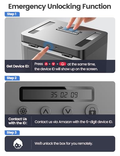 STARSIKI Caixa de metal com bloqueio de tempo com desbloqueio de emergência, caixa bloqueada cronome