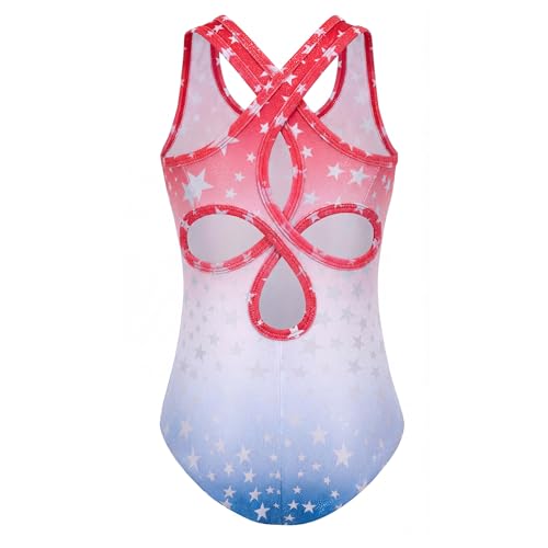 Zaclotre hollow back red white blue leotard image