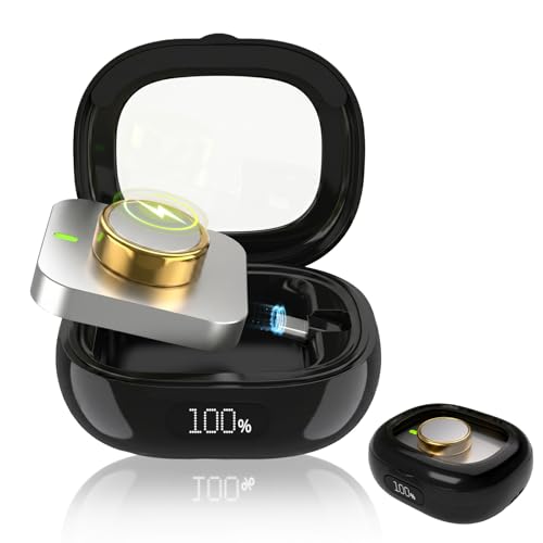 XENIVO Wireless Charging Case for Oura Ring Gen 3 & 4, Portable 2000mAh Travel Charger with LED Display & Transparent Window, Up to 15 Full Charges, Fits