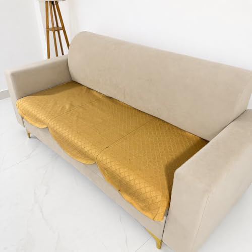 Image of Homerz Premium 'Surya Series' Sofa Cover | Stylish Sofa Protector | Net Fabric | Anti-Stain & Washable Slip Cover Exact Size Antislip (New Jerry Chikku, 5 (3+1+1) Seater, Only Seat Cover)