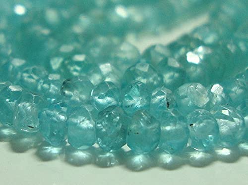 Apatite perles rondelles facettées 4mm aqua blue de qualité gemme