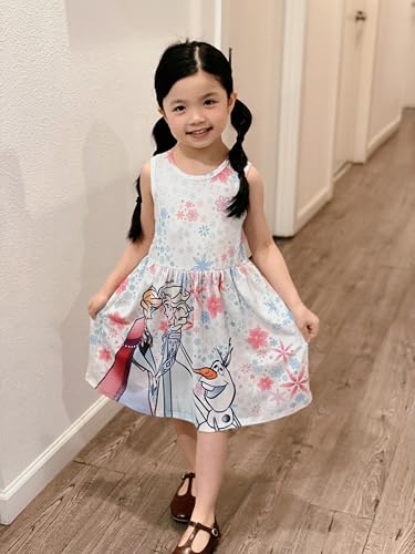 Image of Disney Minnie Mouse Princess Frozen Elsa Stitch Girls Dress Sleeveless & Short Sleeve Casual Summer Clothes Baby to Toddler