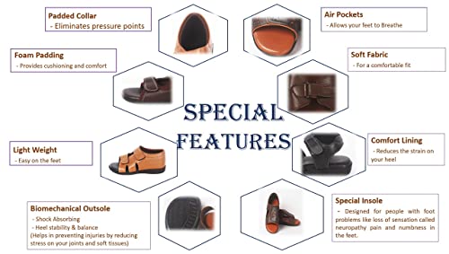 Image of M.V.DIABETES HEALTHCARE Special Diabetic Shoes for Men | Men's Diabetic & Orthopedic Shoe | Comfortable with Soft Sole Ultra-Lightweight Shoe