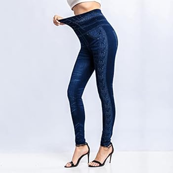 Damesjeans met hoge taille, stretch, denim jeansbroek voor dames, skinny slim fit, buisjeans, potloodjeans, casual, stretch, slank, stijlvolle broek, blauw (b), M