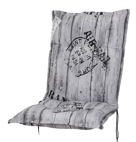 KETTtex 0778 Auflage Niederlehner Rom grau Schrift Stempel 103x50x9 cm Sitzpolster