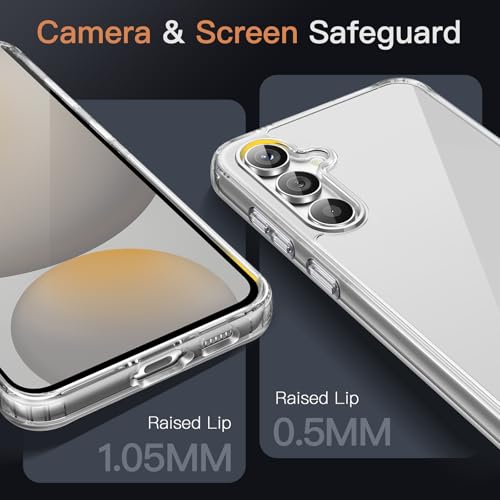 Image of JETech Cover Case for Samsung Galaxy S24 FE, Non-Yellowing Shockproof Bumper Protective Phone Cover, Anti-Scratch Hard PC Back (Clear)