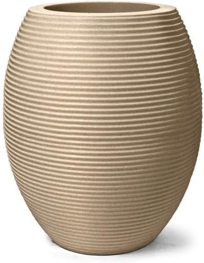 Vaso Decorativo para Plantas de Mesa Riscatto Oval Areia Jardim