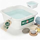 Novaliv 2x Spülschüssel eckig 14L, 38x38 cm, Weiß, BPA-frei Spülmaschinenfest Ideal für Küche und Camping, Wanne, Große Plastikschüssel, Waschschüssel eckig, Waschwanne, Abwaschschüssel