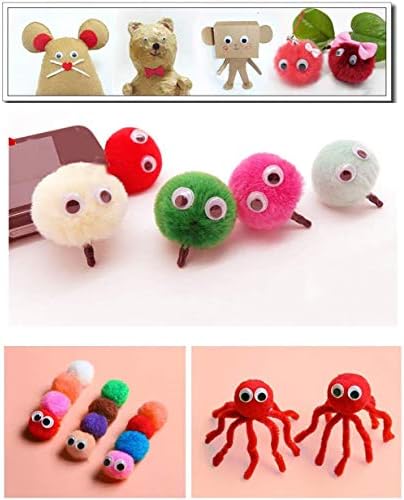 HugeDE 100 Pcs Sew On Googly Wiggle Eyes Buttons Eyes for DIY Crafts Scrapbooking Sewing 8mm