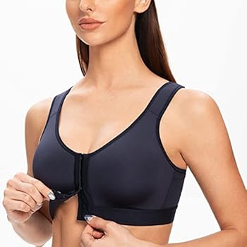 MELENECA Vrouwen Volledige Dekking Front Bevestiging Draadloze Comfort Niet Gewatteerde Houding BH Zwart 80D