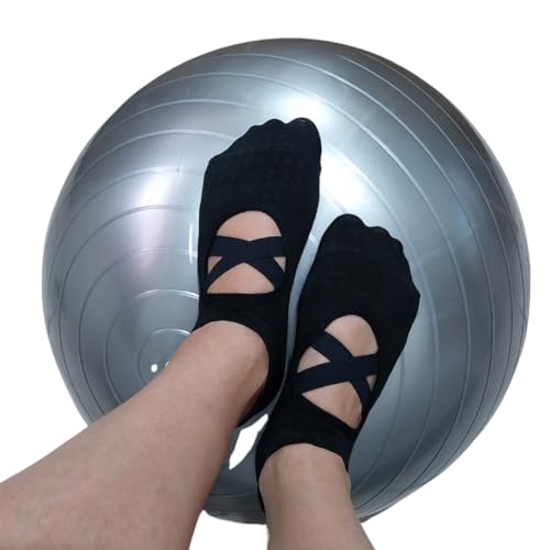 Meias Femininas De Algodão, Yoga, Pilates, Material Respirável, Antiderrapante, Detalhe Cruzado