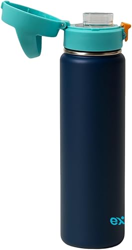 Miniatura 2 de Botella de agua de hidratación reutilizable de acero inoxidable aislada de 22 onzas con tapa para beber para deportes y estilo de vida saludable,