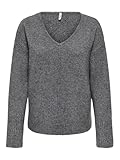 ONLY Onlwhitney Ls V-Neck KNT (DE/NL/SE/PL, Alphanumerisch, S, Regular, Regular, medium Grey Melange)