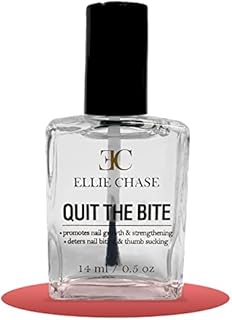 Ellie Chase Stop Nail Biting Deterrent Treatment Polish Extra Bitter Taste 0.5 Oz | Stop Putting Fingers In Your Mouth | Safe For Adults & Kids | Helps Nail Growth Made in USA | DBP Free, TPHP Free