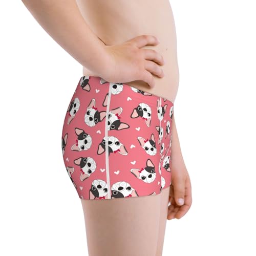Boys' Cotton Boxer Brief Soft Underwear-French Bulldog Face2