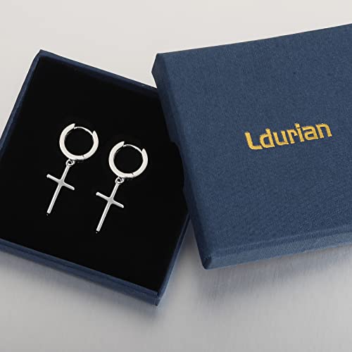 Ldurian Cross Huggie Hoop Earrings | Minimalist Hanging Cross Earrings For Men | Tiny Plain Cross Charm Dangle Drop Studs Jewelry For Women Girls #TOP3