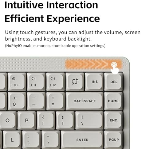 NuPhy Node75 Wireless Mechanical Keyboard, 75% Hot Swappable Custom Low Profile Keyboard, 84 Keys Computer Gaming Keyboards, Supports Touch Gestures, PBT Keycaps, RGB Backlit, Bluetooth/2.4GHz/USB-C - 3