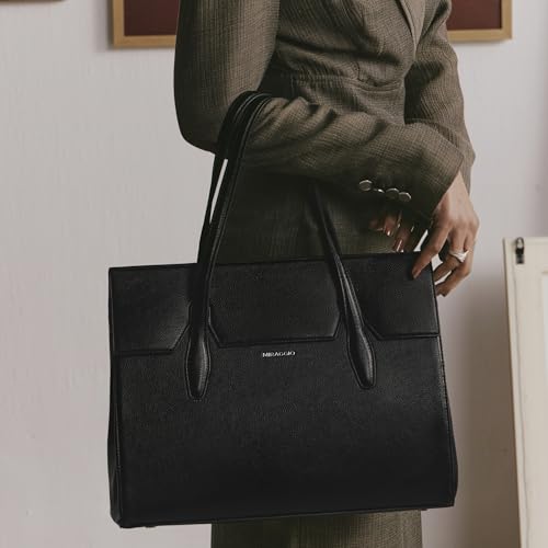 Image of Miraggio Clea 14 Inch Laptop Tote Bag For Women Office Use | Office Tote Bag With Padded Laptop Sleeve And Zipper Closure | Stylish Totes